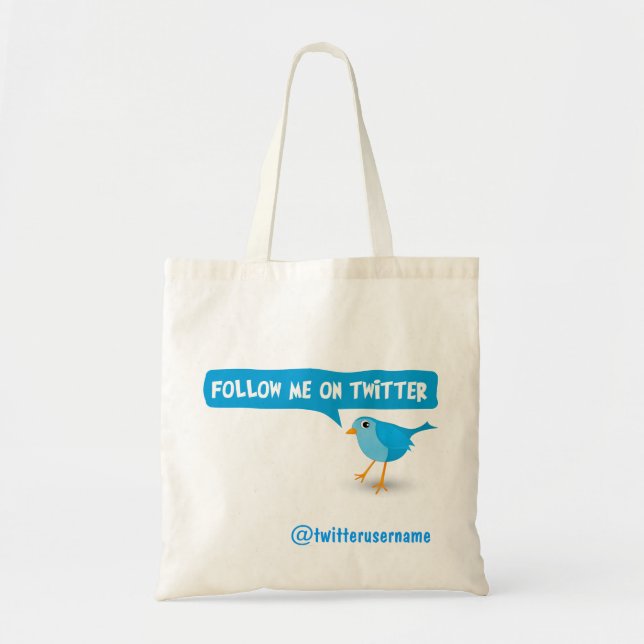 Bolso De Tela Sígueme En Twitter Blue Bird Budget Toags (Frente)
