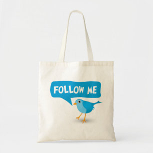 Bolso De Tela Sígueme Twitter Blue Bird Budget Toags