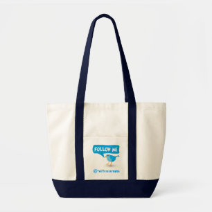Bolso De Tela Sígueme Twitter Blue Bird Impulso Toquetas