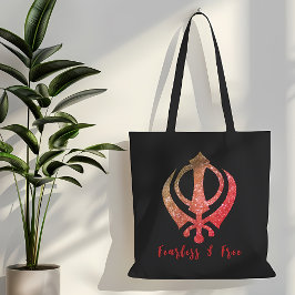 Bolso De Tela Sikh Khanda "Sin miedo y libre"