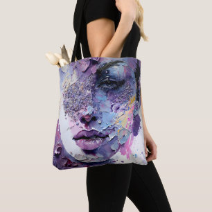 Bolso De Tela "Silencio cristalino" - Un retrato morado