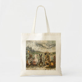Bolso De Tela Silent Watching Whimsical Farmhouse Animals 