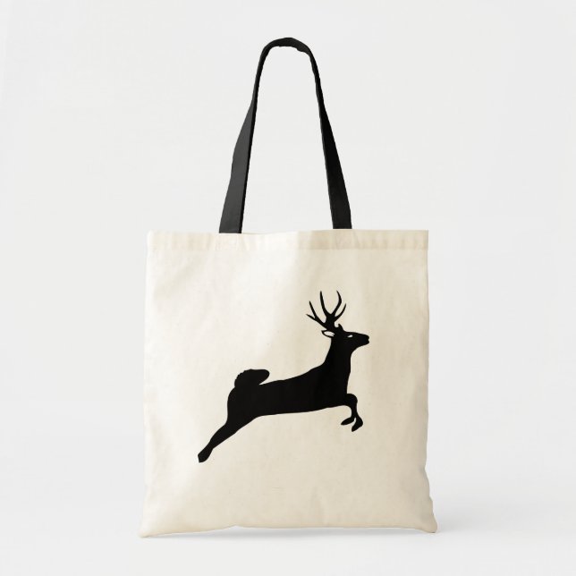Bolso De Tela Silhouette Black Reindeer (Frente)