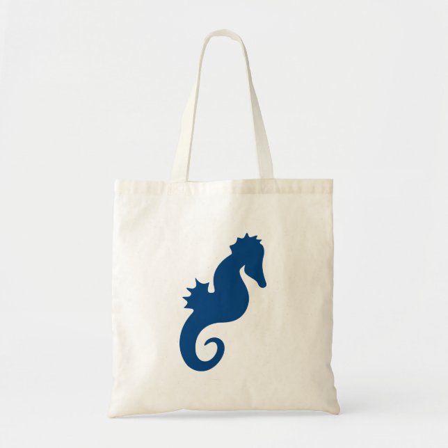 Bolso De Tela Silhouette Dark Blue Seahorse (Frente)