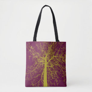 Bolso De Tela Silhouette de árbol de invierno