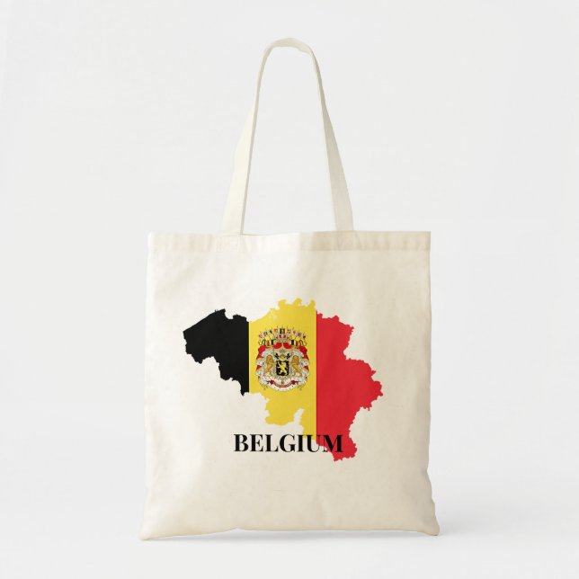 Bolso De Tela Silhouette de Bélgica, bandera, (Frente)