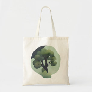Bolso De Tela Silhouette de bosque encantado - Arte de árbol tra
