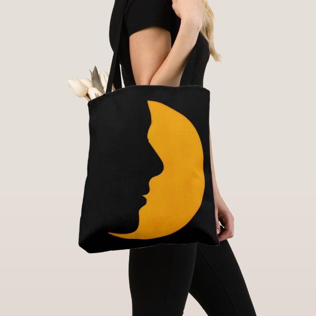 Bolso De Tela Silhouette de la cara de una mujer. (Detalle)