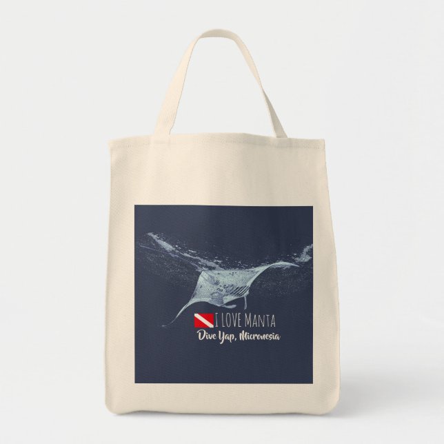 Bolso De Tela Silhouette de manta ray (Frente)