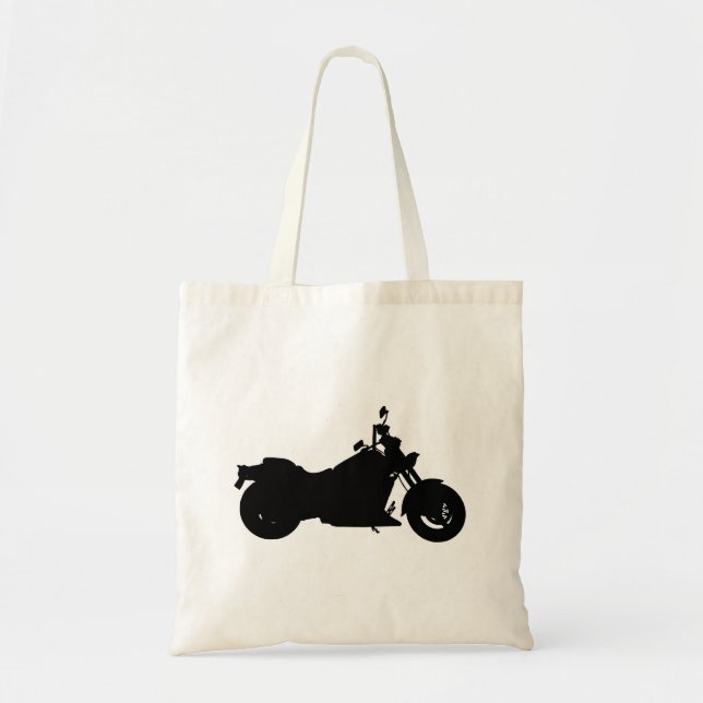 Bolso De Tela Silhouette de motocicleta (Frente)