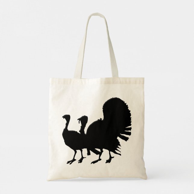 Bolso De Tela Silhouette de pavos (Reverso)