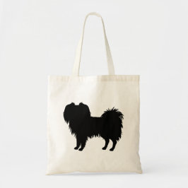 Bolso De Tela Silhouette de Perro Phalène Negro (U Otro Color)