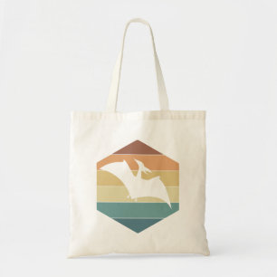 Bolso De Tela Silhouette de Pterodactyl Dinosaur sobre la puesta