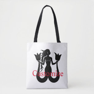 Bolso De Tela Silhouette de sirena de dos colas Thunder_Cove