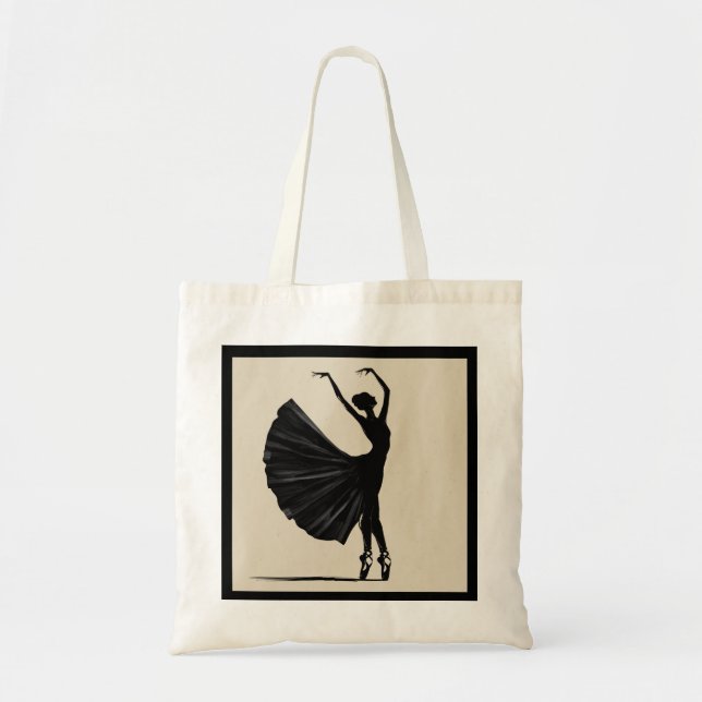 Bolso De Tela Silhouette de una bailarina (Frente)