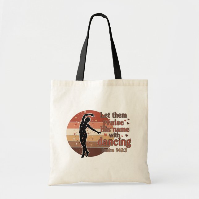 Bolso De Tela Silhouette de una bailarina - Diseño basado en sal (Frente)