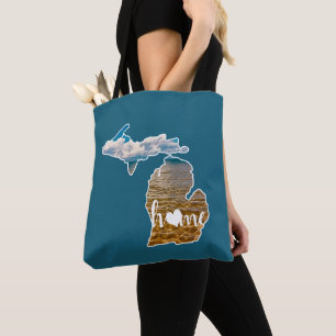 Bolso De Tela Silhouette Del Estado De Michigan