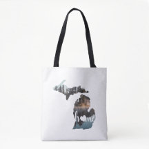 Silhouette Del Estado De Michigan En Blanco