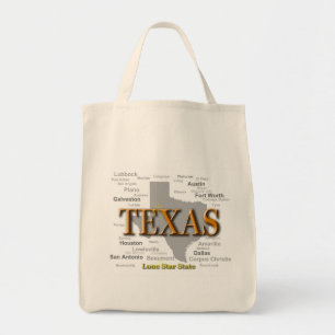 Bolso De Tela Silhouette del mapa del orgullo del estado de Texa