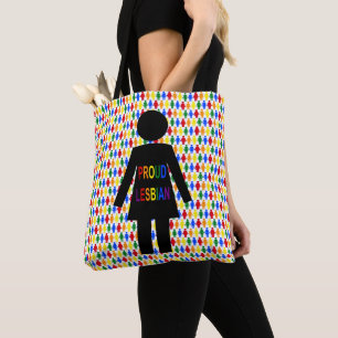 Bolso De Tela Silhouette lesbiana LGBTQ y damas de arco iris