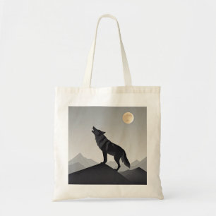 Bolso De Tela Silhouette minimalista Sleek Wolf