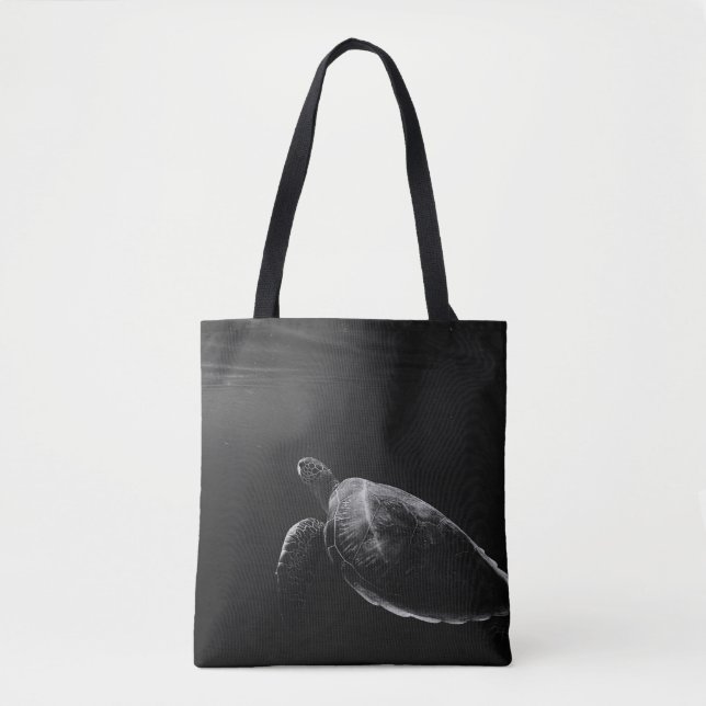 BOLSO DE TELA SILHOUETTE OF SEA TURTLE UNDERWATER (Anverso)