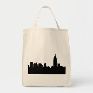 Bolso De Tela Silhouette Skyline de NYC, Empire State Bldg #1