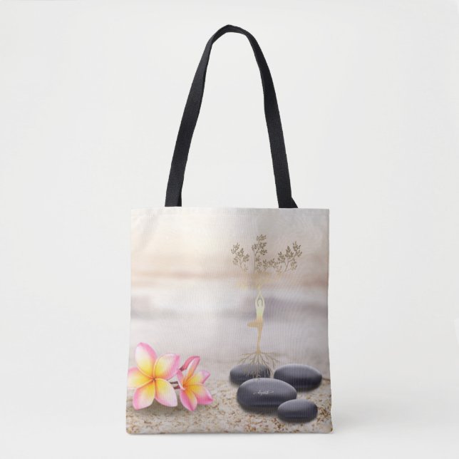 Bolso De Tela Silhouette Zen Stones (Anverso)