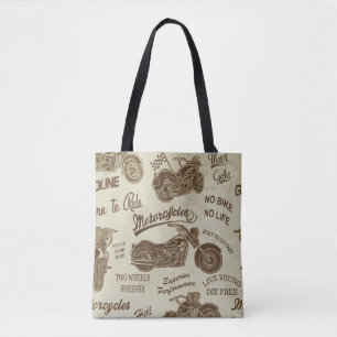 Bolso De Tela Silhouettes de motocicleta vintage: sin soldadura