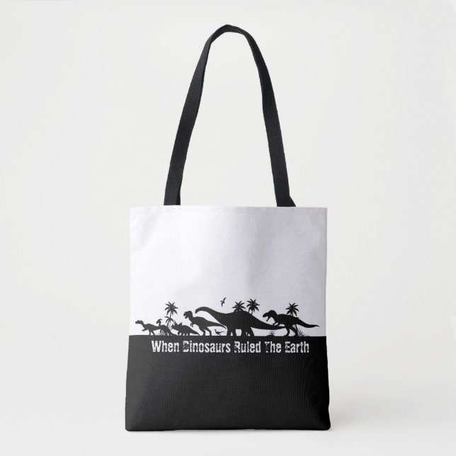 Bolso De Tela Silhouettes dinosaurios (Anverso)