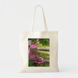 Bolso De Tela Silla rosa y flores - Tote de viña de Martha