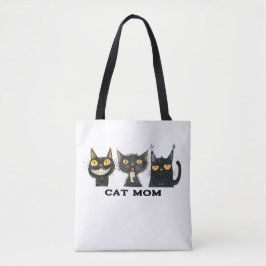 Bolso De Tela Silly Cat Trio Cat Mom