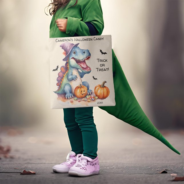 Bolso De Tela Silly Dinosaur Halloween Candy (Subido por el creador)