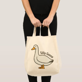 Bolso De Tela Silly Goose Funny Cartoon Goose