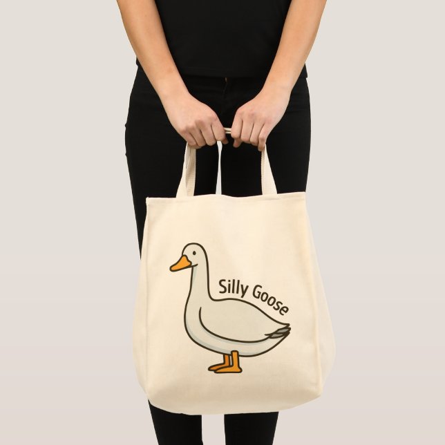 Bolso De Tela Silly Goose Funny Cartoon Goose (Anverso (producto))