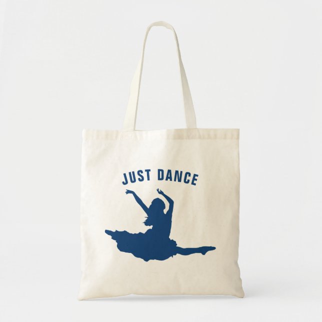 Bolso De Tela Silueta de bailarina azul (Frente)