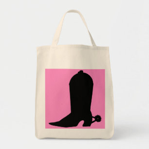 Bolso De Tela Silueta de bota de vaca en rosa