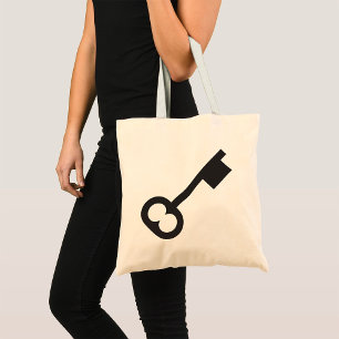 Bolso De Tela Silueta de clave de cosecha minimalista