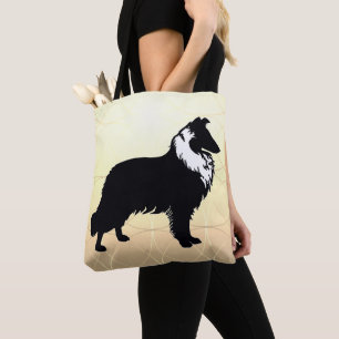 Bolso De Tela Silueta de Collie