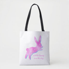 Bolso De Tela Silueta de conejo rosa, regalo personalizado para 
