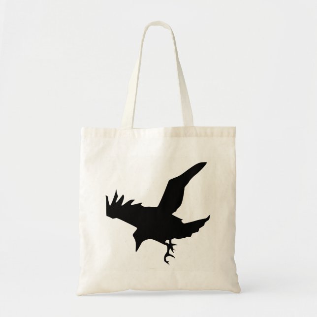 Bolso De Tela Silueta de cuervo (Frente)