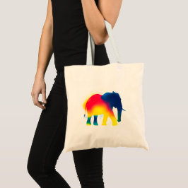 Bolso De Tela Silueta de elefante de pintura con pimienta colori