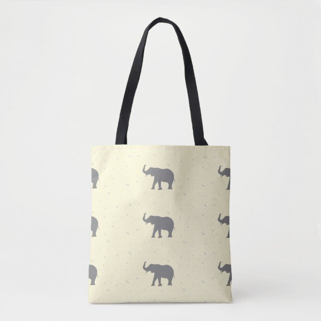 Bolso De Tela Silueta de elefante gris (Anverso)