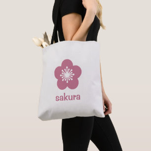 Bolso De Tela Silueta de flor de cerezo rosa Sakura - Neutral