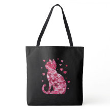 Silueta de gato floral ArtFaux tela envuelta