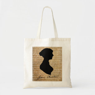 Bolso De Tela Silueta de la página de Jane Austen