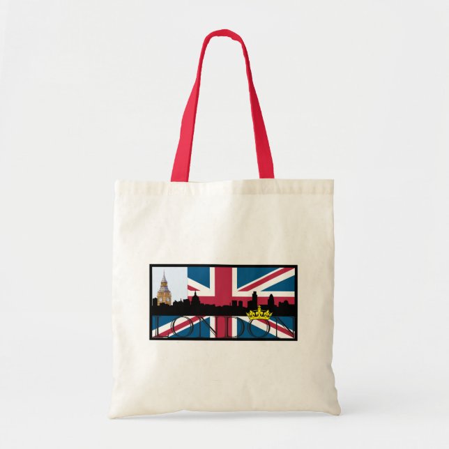 Bolso De Tela Silueta de Londres y de Union Jack (Frente)