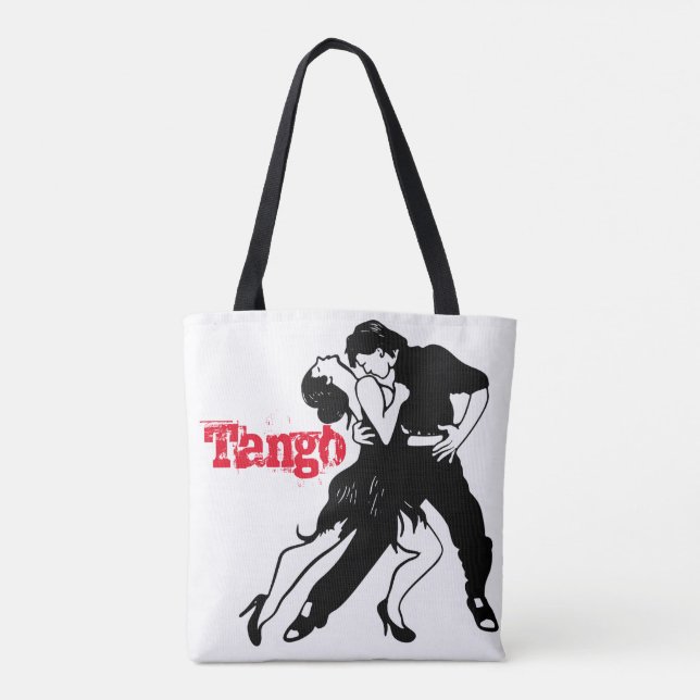 Bolso De Tela Silueta de los pares del tango (Reverso)