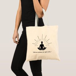Bolso De Tela Silueta de Meditación Radiante