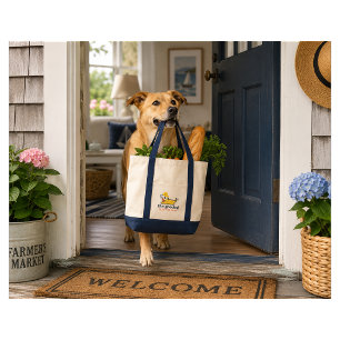 Bolso De Tela Silueta de perro de chaqueta amarilla de pescador